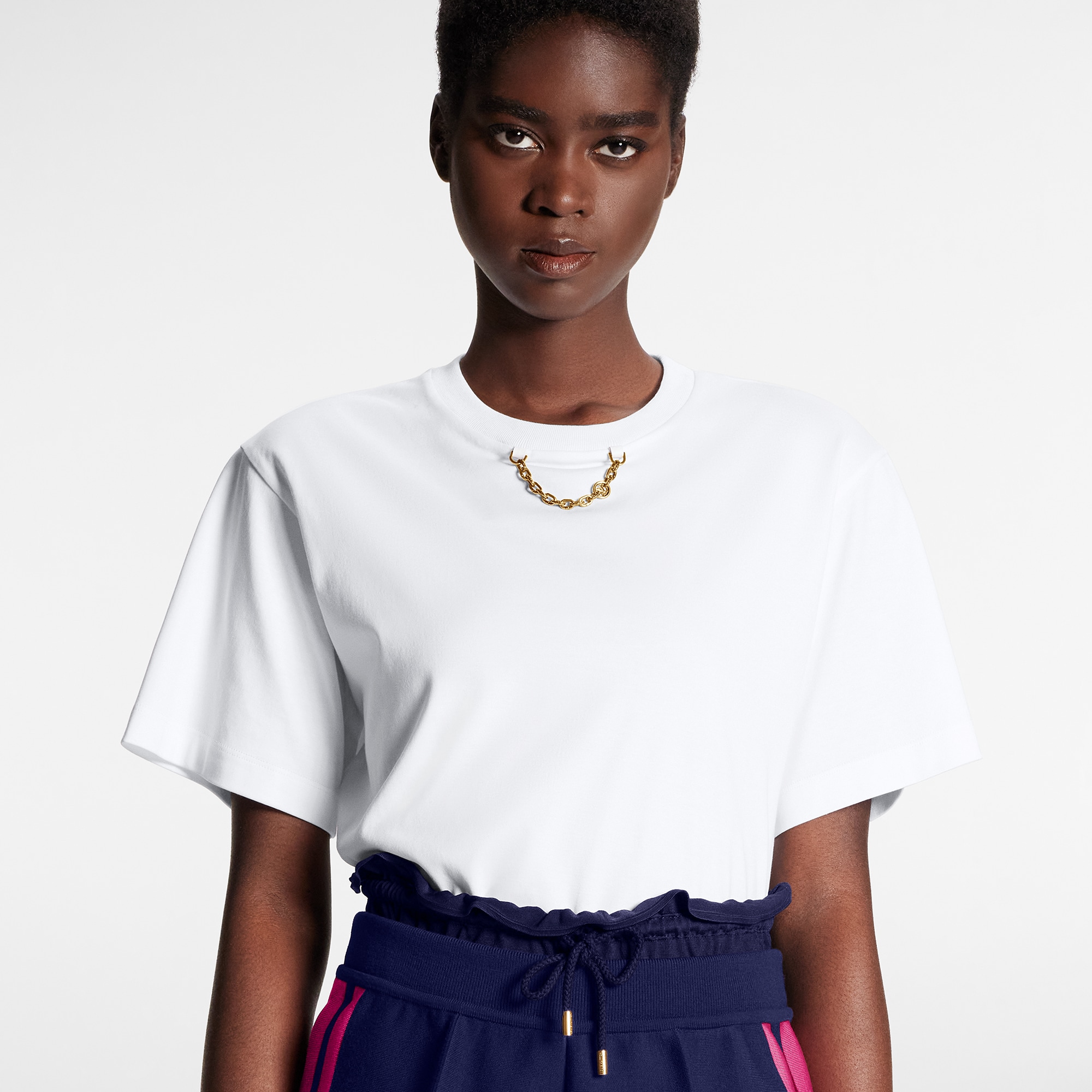 ルイヴィトン LVチェーン スナップスリーブクロップトップ Tシャツ S ルイ·ヴィトン】春らしい爽やかなショートスリーブの新作メンズ